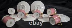 Antique Aynsley 5 Demitasse Cups & Saucers Sets Pompadour Pink C1728 c1891