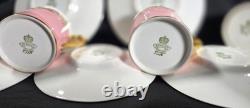 Antique Aynsley 5 Demitasse Cups & Saucers Sets Pompadour Pink C1728 c1891