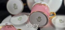 Antique Aynsley 5 Demitasse Cups & Saucers Sets Pompadour Pink C1728 c1891