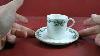 Antique Aynsley China Green Ribbon 16013 Demitasse Coffee Cup And Saucer