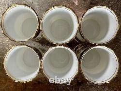 Antique Aynsley Demitasse Cups & Saucers Walker & Hall Solid Silver Deco X Six