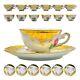 Antique Bone China Tea Espresso Demitasse Cups Saucers Set 24kt 12 Piece Italy