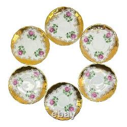 Antique Bone China Tea Espresso Demitasse Cups Saucers Set 24KT 12 Piece ITALY