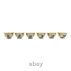 Antique Bone China Tea Espresso Demitasse Cups Saucers Set 24KT 12 Piece ITALY