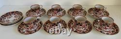 Antique Booths Rajah Demitasse Set 8 Cups & 11 Saucers Imari Style England