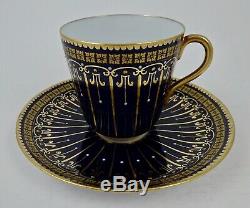 Antique Brown Westhead & Moore Demitasse Cup & Saucer, Jeweled