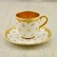 Antique C. 1890 Victorian Coalport Gilt Floral Patterned Demitasse Cup & Saucer