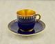 Antique C1890 Victorian Coalport Cobalt Blue Gilt Pattern Demitasse Cup & Saucer