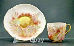 Antique CAC Belleek Demitasse Cup & Saucer, Nouveau