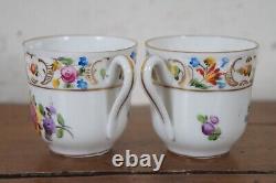 Antique Carl Thieme Dresden Porcelain Scalloped Demitasse Cups & Saucers