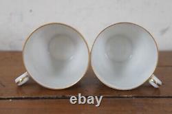 Antique Carl Thieme Dresden Porcelain Scalloped Demitasse Cups & Saucers