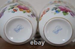 Antique Carl Thieme Dresden Porcelain Scalloped Demitasse Cups & Saucers
