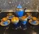 Antique Carlton Works, Stoke On Trent, England, Demitasse Coffee Set Blue Gold