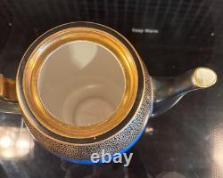 Antique Carlton Works, Stoke on Trent, England, Demitasse Coffee Set Blue Gold