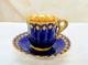 Antique Coalport 1875 81 Cobalt Heavy 24k Gold Demitasse Cup Saucer Late 1800s