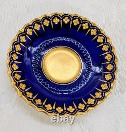 Antique Coalport 1875 81 Cobalt Heavy 24k Gold Demitasse Cup Saucer Late 1800s