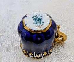 Antique Coalport 1875 81 Cobalt Heavy 24k Gold Demitasse Cup Saucer Late 1800s