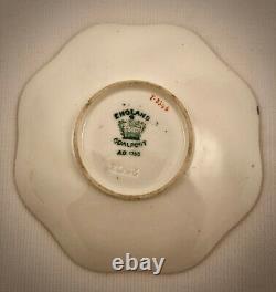 Antique Coalport Demitasse Cup & Saucer, Enameled Jewels