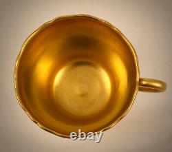 Antique Coalport Demitasse Cup & Saucer, Encrusted Gold