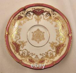 Antique Coalport Demitasse Cup & Saucer, Pink & Gold, Rococo Style