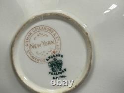 Antique Coalport England Heavy Gold Jeweled Demitasse and Saucer Set