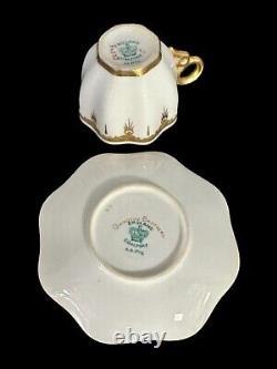 Antique Coalport Gold & White Demitasse Cups & Saucers Set 0f 6 Ovington Bros