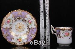 Antique Coalport Lilac Batwing Demi Tasse Cup and Saucer Circa 1890