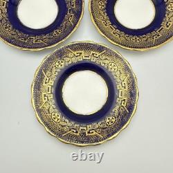 Antique Coalport & Walker Hall 6 Sets Demitasse Sets Blue Encrusted Sterling