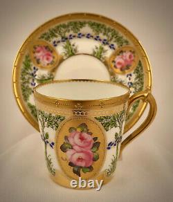 Antique Crown Derby Demitasse Cup & Saucer for Tiffany