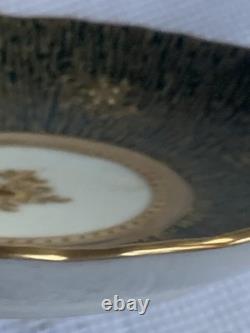 Antique Crown Dresden Tea Cup/Demitasse & Saucer with Portrait Gold Gilded