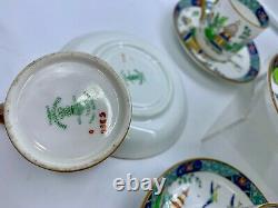 Antique Crown Staffordshire Willow Chinese Tiffany Demitasse Cup Saucer Set 24