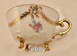 Antique D & C Limoges Demitasse Cup & Saucer, Footed