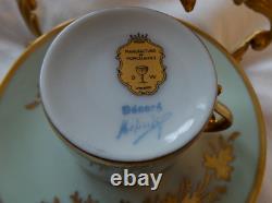 Antique DW Karls Baden Wert Abert Belgium Demitasse Cup and Saucer on Cupid Stan