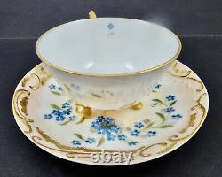 Antique Delinieres Limoges Demitasse Cup & Saucer, Footed