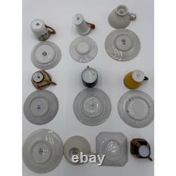 Antique Demitasse Cup & Saucer Lot German Porcelain Gold Gilt Espresso Cups