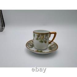 Antique Demitasse Cup & Saucer Lot German Porcelain Gold Gilt Espresso Cups
