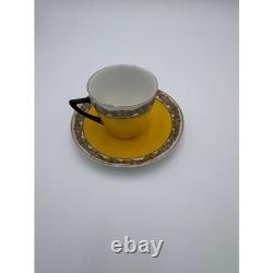 Antique Demitasse Cup & Saucer Lot German Porcelain Gold Gilt Espresso Cups