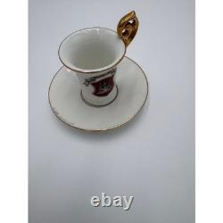 Antique Demitasse Cup & Saucer Lot German Porcelain Gold Gilt Espresso Cups
