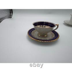 Antique Demitasse Cup & Saucer Lot German Porcelain Gold Gilt Espresso Cups