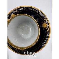 Antique Demitasse Cup & Saucer Lot German Porcelain Gold Gilt Espresso Cups