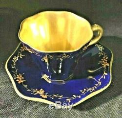 Antique Demitasse Cup and Saucer Coalport England 1900 numbered AD 1750