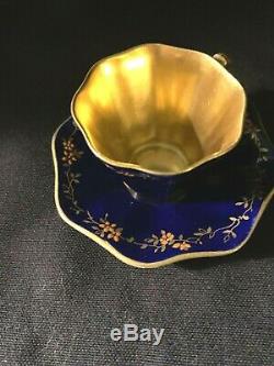 Antique Demitasse Cup and Saucer Coalport England 1900 numbered AD 1750