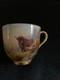 Antique Demitasse Royal Worcester Decorated With Bulls In Pasture Cup& Saucer