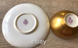 Antique Demitasse Royal Worcester Very Delicate Fruits Signed Cup & Saucer