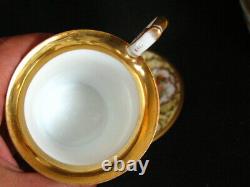 Antique Dresden Demitasse 1 Cup & 2 Saucer Courting Couple Hand Painted
