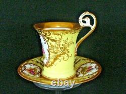 Antique Dresden Demitasse Cup & Saucer Courting Couple Hand Painted