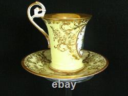 Antique Dresden Demitasse Cup & Saucer Courting Couple Hand Painted