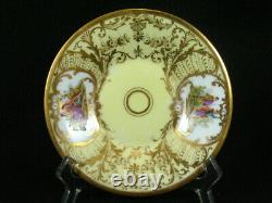 Antique Dresden Demitasse Cup & Saucer Courting Couple Hand Painted