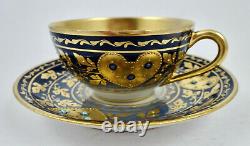 Antique Dresden Demitasse Cup & Saucer, Jeweled