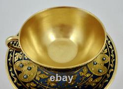 Antique Dresden Demitasse Cup & Saucer, Jeweled